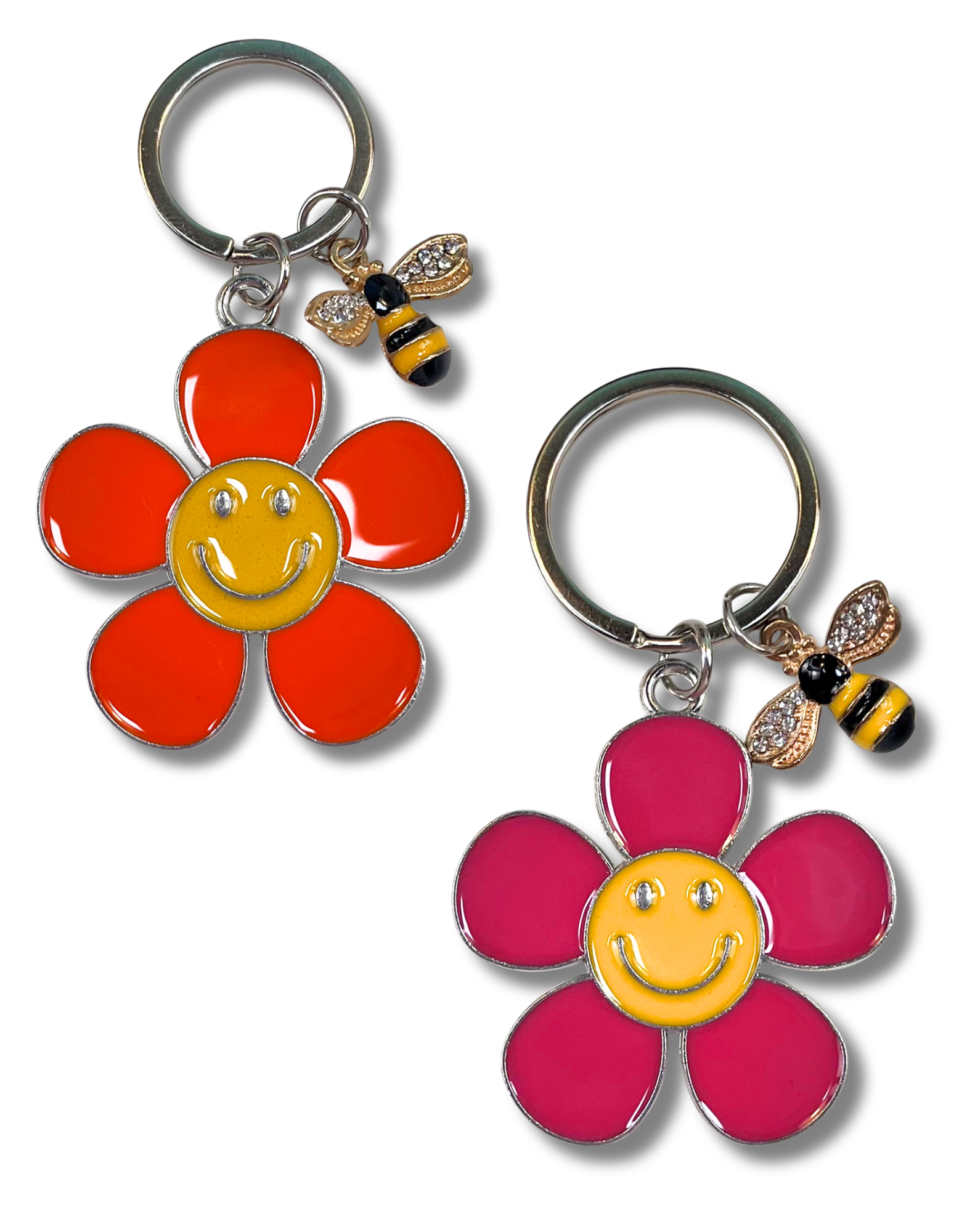 Keychain Charm: Flower with Bee
