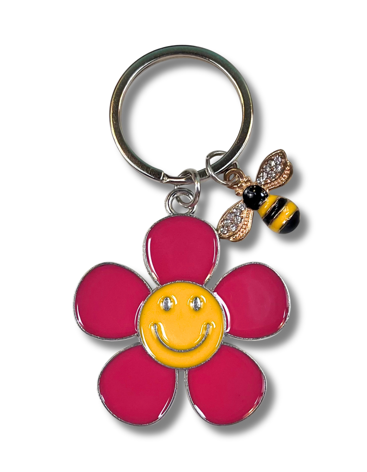 Keychain Charm: Flower with Bee