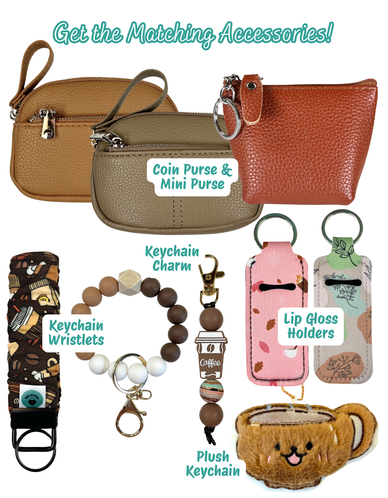 Keychain Charm: Beaded Coffee