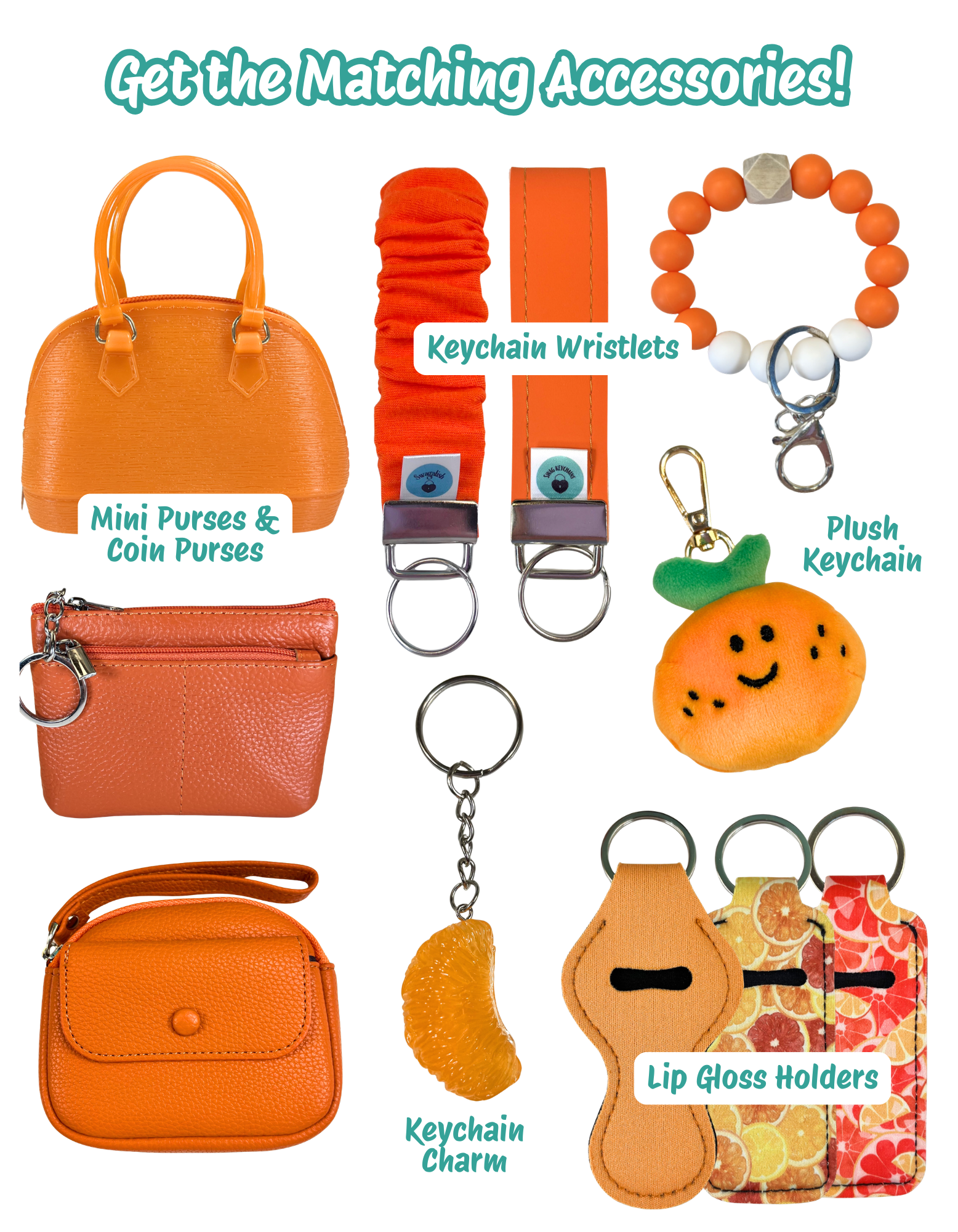 Wristlet-Beaded: Orange