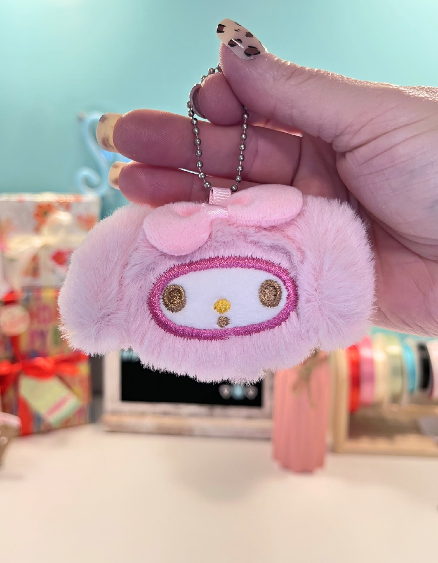 Keychain Plush: Rabbit in Pink
