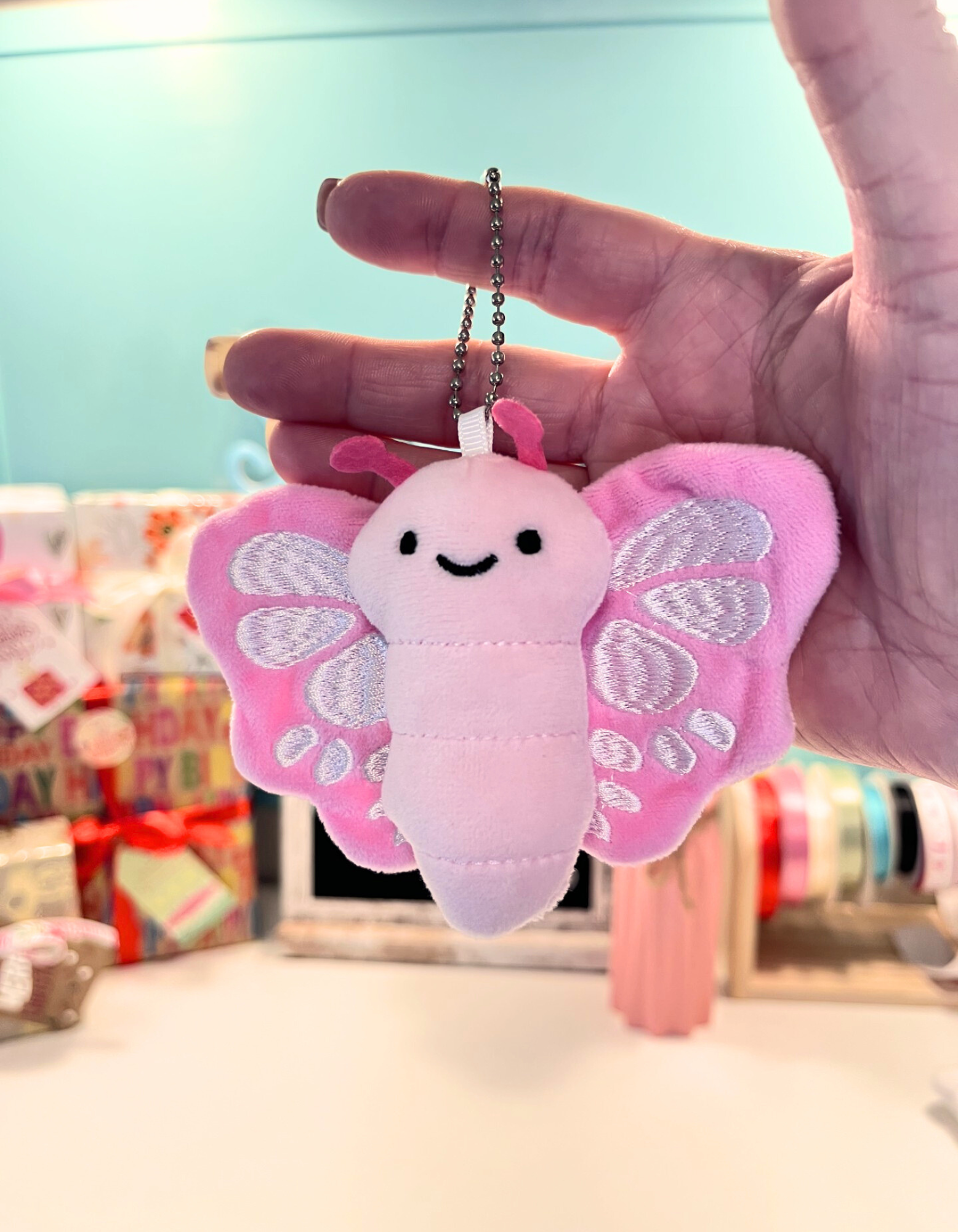 Keychain Plush: Butterfly in Pink
