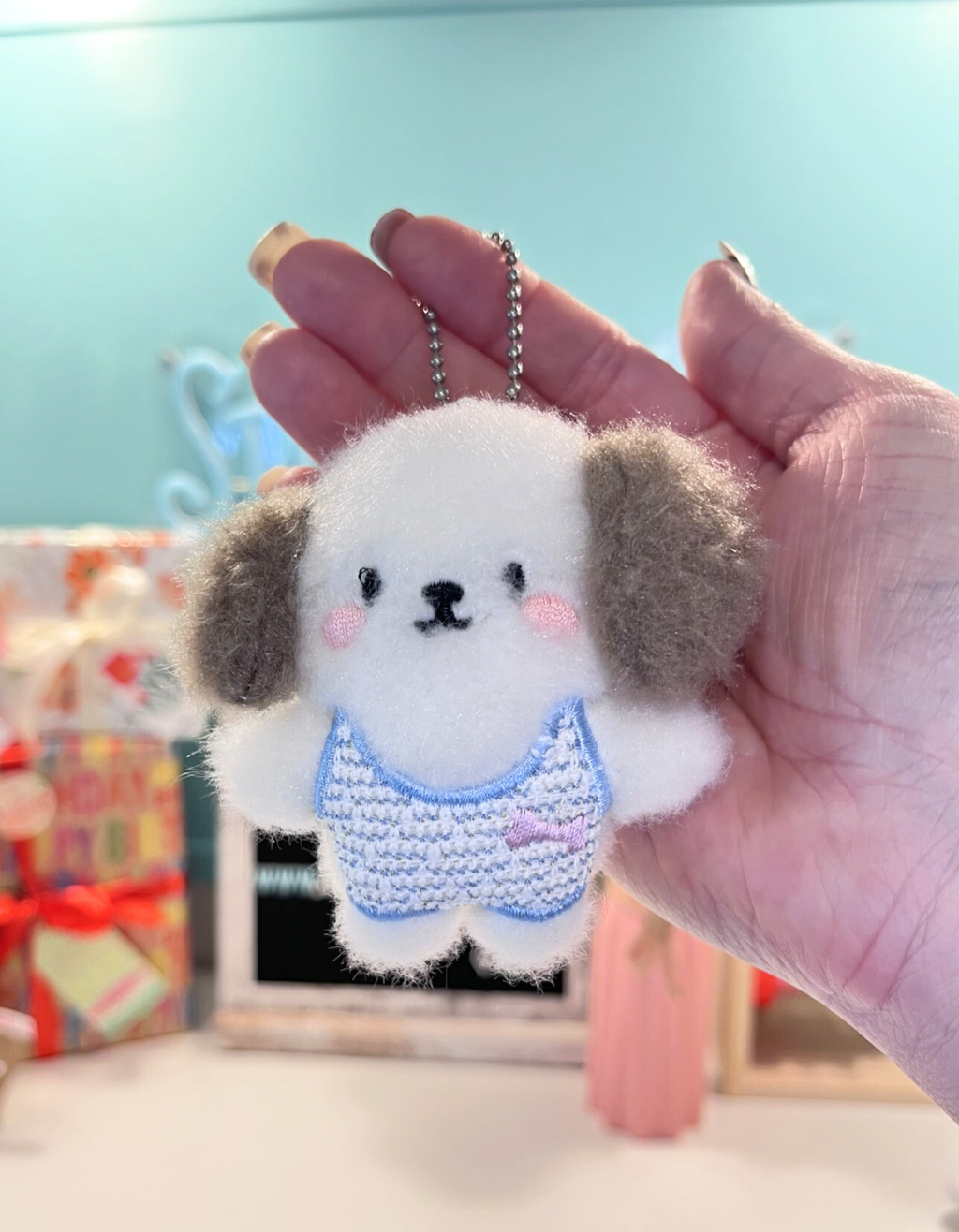 Keychain Plush: Puppy in Blue