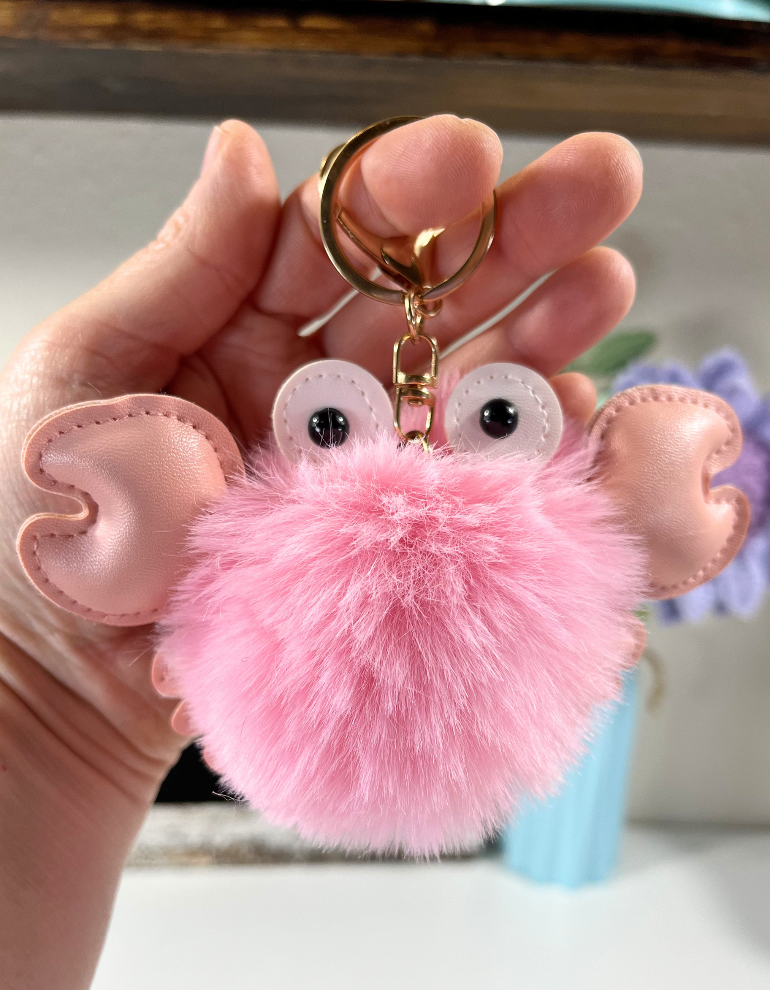 Keychain Pom-pom: Crab