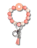 Wristlet-Beaded: Daisies in Peach